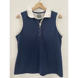 Izod Golf Performance Tank, Collard Navy & White, Women's Size Large